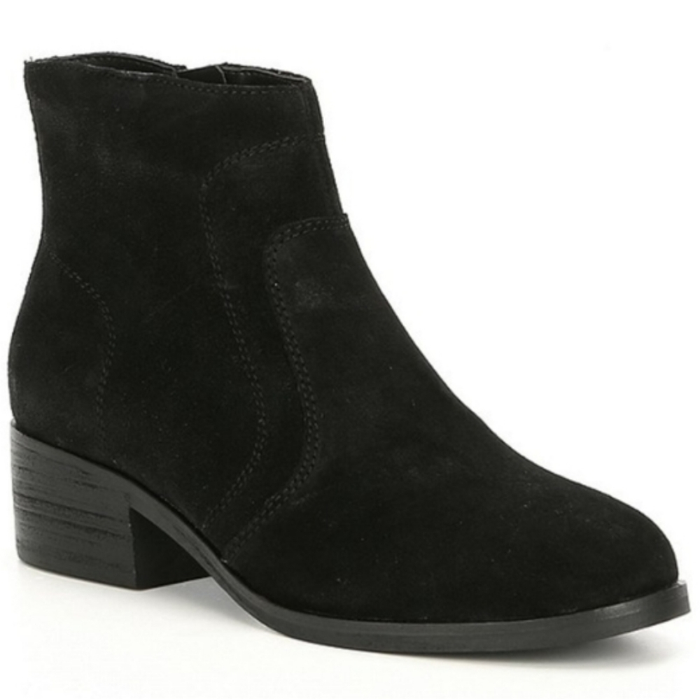Gibson & Latimer Black Suede Zip Up Ankle Boots size 8.5